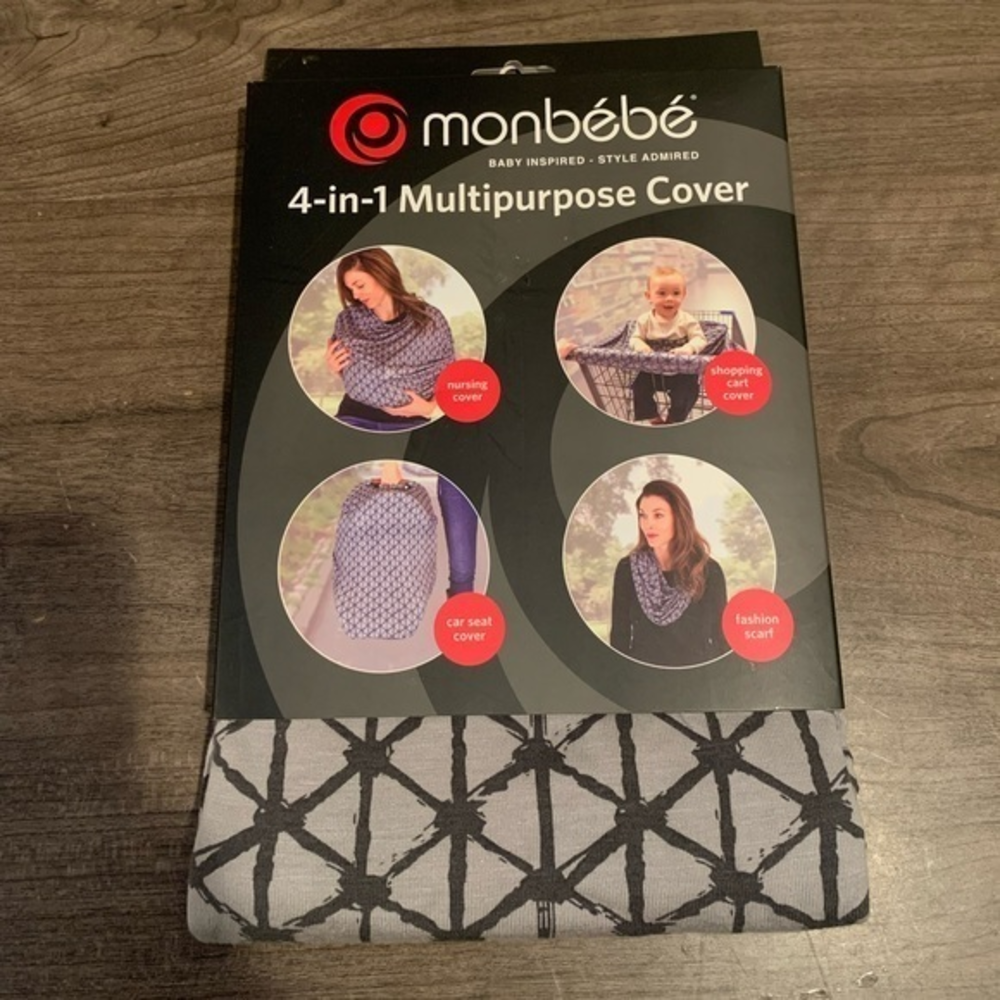 Monbebe 4-In-1‎ Multipurpose Baby Seat Cover and Infinity Scarf Grey